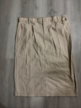 Classic Khaki Maxi Straight Skirt - Women